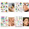 LGBT Rainbow Tattoos Set Gay Pride Temporary Tattoo Stickers with Colorful Butterfly Star Flowers Flag Design Body Art Fake Paint Water Transfer for Festival Parades or Party Celebrations(9 Sheets)
