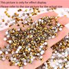 Dowarm 1440 Pieces SS16 Flatback Rhinestones, 4MM Glass Crystal Rhinestones for Craft Nails Dance Costumes, Flat Back Nail Crystals, Non Hotfix Rhinestones (SS16 / 4MM, Bright Gold)