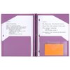 Five Star 2 Pocket Folders, 4 Pack, Plastic Folders with Stay-Put Tabs and Prong Fasteners, Holds 8-1/2” x 11" Paper, Writable Label, Tidewater Blue, White, Amethyst Purple, Harvest Yellow (38064)