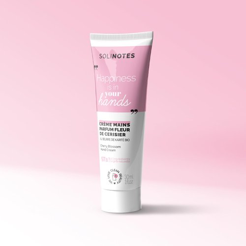 Solinotes Cherry Blossom Hand Cream For Women - Intense Nourishing And Repairing Hand Lotion for Dry and Damaged Hands | Organic Shea Butter | 97.8% Natural Ingredients - 1 fl.oz