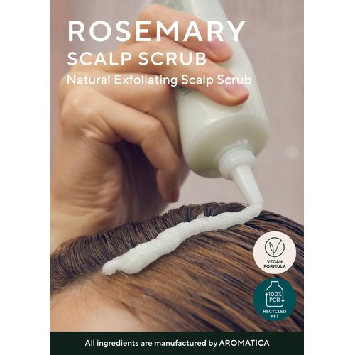 AROMATICA Rosemary Scalp Scrub 5.82oz / 165g, Scalp Treatment, Scalp Exfoliator with Salt Scrub for Oily Scalp, Dandruff, Build Up Remover