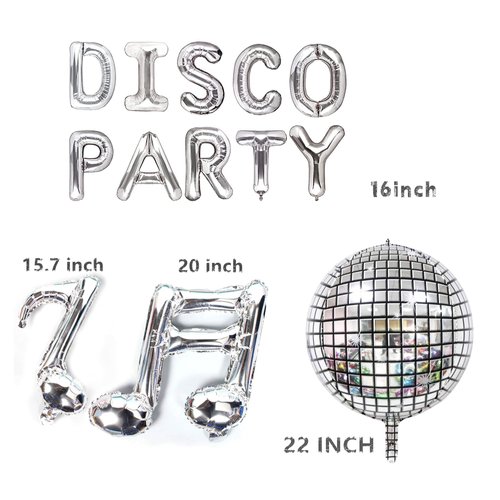LaVenty Set of 5 Disco Party Balloons Disco Fever Party Decoration 70s Disco Party Decoration Saturday Night Fever Party Decorations Disco Ball Dance Birthday Party Supplies