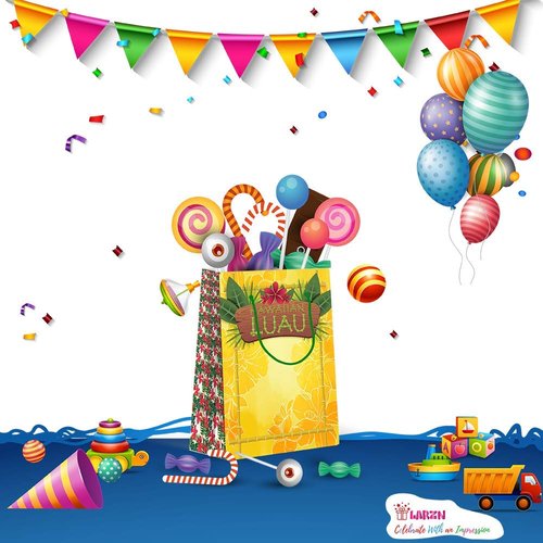 Haftss Premium Hawaiian Aloha Party Bags, Luau Party Favor Bags, New, Treat Bags, Gift Bags, Goody Bags, Party Favors, Party Supplies, Decorations, 12 Pack