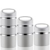 Lille Home Stackable Stainless Steel Thermal Compartment Lunch/Snack Box, 3-Tier Insulated Bento/Food Container with Lunch Bag, Cutlery Set and 3 Extra Seals, 43OZ (Gray)