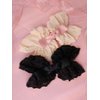 OJERRY Oversized Pink Cotton Lace Hair Ribbon Bow for Women, Bow Hair Metal French Barrette Clip, Feminine Coquette Bow Aesthetic Gift Hair Accessories