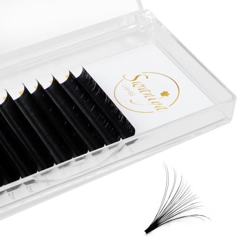 SWANIYA Easy Fanning Lash Extensions Lash Suppliers Fast Fanning 0.07 Thickness-D Curl 13mm Length Volume Eyelash Supplies Semi Permanent Lashes Faux Mink Volume & Soft Professional Salon Use