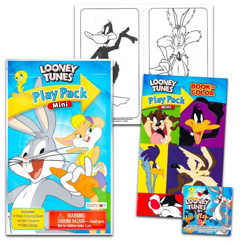 Looney Tunes Mini Party Favors Set for Kids - Bundle with 24 ACME Looney Tunes Bugs Bunny Play Packs with Coloring Pages, Stickers, More (Looney Tunes Birthday Party Supplies)