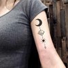 Oottati 2 Sheets Small Tiny Temporary Tattoo Stickers Moon Sun Planet Arrow