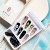 Halloween Press on Nails Long Coffin Spider Web Full Cover Fake Nails Nightmare Before Christmas Press on Nails Black Blood Stick on Nails Acrylic Nails for Women Men Girls