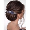Latious Crystal Bride Wedding Hair Comb Blue Rhinestones Bridal Hair Clip Sparkly Hair Piece Royal Sapphire Hair Accessories for Women and Girls