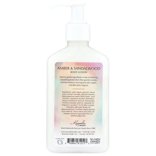 Kuumba Made Amber & Sandalwood Body Lotion 6.75 fl oz | Moisturizing Scented Lotion with Dispenser Pump