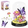 JIUTONG Flower Bouquet Building Set for Adults,582 PCS Animals Flowers Botanical Collection Mini Building Block Kit with Dust Cover,Butterfly Wildflower Bonzai Building Toys for Girl Women