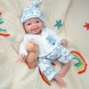 7" Micro Reborn Baby Dolls Silicone Full Body Baby Soft Skin Mini Realistic Newborn Baby Dolls Real Life Tiny Baby Doll with Feeding Accessories（Boy）