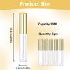 Molain 5PCS Empty Lip Gloss Tubes, 10ml Refillable Cosmetic Containers Bottles Lip Balm Bottles with Wand Concealer for Lipstick Samples, Lip Balms(Gold tube cap)