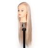Mannequin Head 26 Inch Training Head Hair Styling Manikin Cosmetology Doll Head with Free Clamp Synthetic Fiber Hair Dressing Salon Training Head Model For Make Up (613)