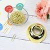 Magnetic Gold Paper Clips Holder 1" Paper Clips Modern Desk Organizer Stationery Supplies for Home, Office and School 100Pcs 28mm Paper Clips