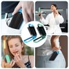 Mini Folding Compact Hair Brush with Mirror for Women and Girls, Massage and Pocket Comb for Travel, Gym, Purse, Swimming (Blue & Green)