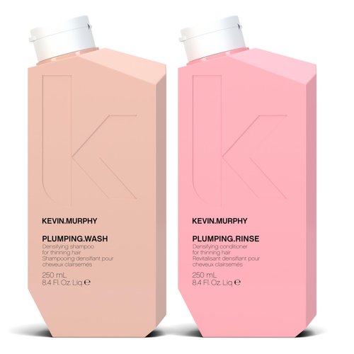 KEVIN.MURPHY PLUMPING.WASH & RINSE - Densifying Shampoo for Thinning Hair - Thickening Hair Conditioner - For Fine, Thin & Ageing Hair - 250 mL / 8.4 fl oz - 2 Pack