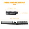 Qjaiune 6PCS Travel Folding Hair Brush and Comb Set, Anti-Static Mini Pocket Combs for Men & Women (Black, Plastic)