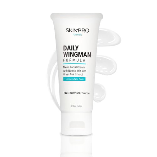 SkinPro Face Cream for Men - Anti-Aging and Anti-Wrinkle Moisturizer - Aftershave Lotion with Natural Green Tea Oil Extract for All Skin Types - Day & Night Daily Facial Skin Care - 2 Oz