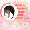 Hair Toppers for Thinning Hair Bangs Hair Clip in Extensions,Top Hair Pieces French Hair Bangs Fringe Hair Extension One Piece Clip on Front Bangs Hairpiece Forehead Topper for Girls Women,Brown Black