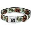 Buckle-Down Dachshund In Shades with Palm Trees Dog Collar Bone, Medium/11-17"