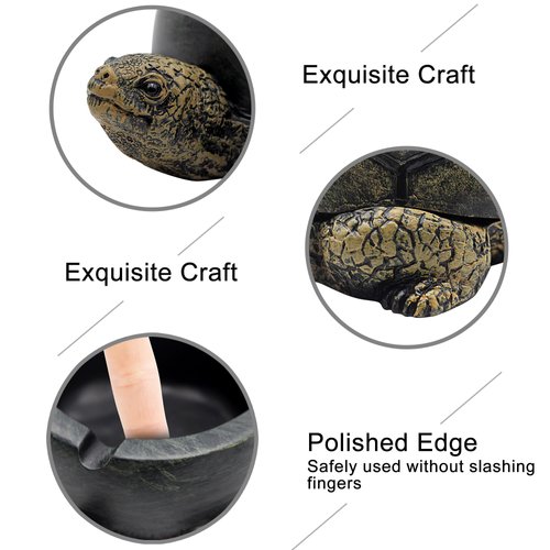 Rabbitroom Turtle Ashtrays for Cigarettes Ashtray with Lid Cute Creative Resin Ash Tray Cigarettes for Home Office, Porch Patio Decorations Outdoor Indoor Ashtray Turtle Stone Gift for Men (Turtle)