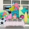 4Pcs Soccer Tablecloths, Pink Soccer Pattern Party Table Cover, Rectangular Sports Ball Soccer Party Decorations for Her Girls Fan Sports Event Soccer Birthday Party Supplies, 51 x 86.6 Inch