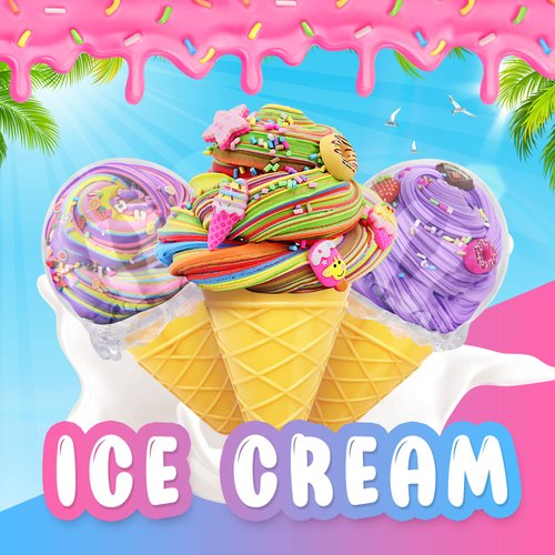 Elover Ice Cream Slime Kit for Girls and Boys Fluffy DIY Slime Toys Gifts Make Ice Cream Slimes 6 Color