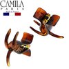 Camila Paris NV06 French Hair Clip for Women, Brown 3 Teeth Ponytail Holder, Girls Hair Claw Clips Jaw Fashion Durable Styling Hair Accessories for Women, Strong Hold No Slip Grip, Made in France
