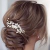 Foyte Pearl Bridal Hair Comb Crystal Bride Wedding Hair Combs Silver Rhinestone Hair Clip Bridesmaid Hair Accessories for Women