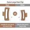 5 Inch XL Hair Clips, Strong Hold Oversized Non-slip Square Clips for Thick Long Curly Hair - 6 Colors, Matte Jumbo Gift Set