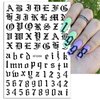 8 Sheets Old English Nail Sticker 3D Self-Adhesive Pegatinas Uñas Old Alphabet Nail Decals Holographic English Font Letters Metallic Gold Silver Black White Alphabet Design Nail Art Supplies for Women