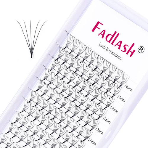 Premade Fans Eyelash Extensions 8-14mm 5D Premade Lash Extensions Fans Pointed Base Pre Made Volume Lashes Pre Fanned Lash Extensions Middle Stem (5D-0.05C, 8-14mm)