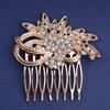 Yheakne Crystal Wedding Hair Comb Gold Rhinestone Hair Comb Bride Hair Comb Headdress Crystal Bridal Hair Accessories for Bride and Bridesmaid Decorative Headpieces (Gold)