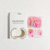 24Pcs Long Press on Nails Square Fake Nails with Charms Nude Pink Acrylic Nails Cute Heart Bear Charm Designs Glue on Nails Reusable Artificial Full Cover Stick on Nails for Women and Girls