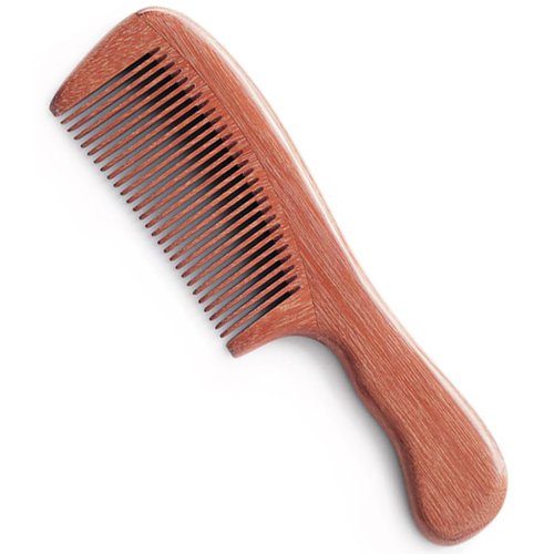Wooden Fine Tooth Comb for Women Men Kids, Anti-static Detangling Hair Comb for Curly Fine Straight Wet Dry Hair, Natural Sandalwood Styling Comb