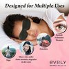 EVRLY Beverly Hills Eye Mask Designed for Eyelash Extensions, 3D Contoured Design, Soft Fabric, Deep Eye Cavities, Form Fitting, Adjustable Headband Strap, No Pressure Sleep & Travel Eye Mask (Black)