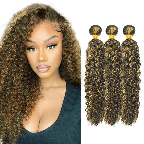 24 26 28 Inch P1B/27 Bundles Honey Blonde Kinky Curly Human Hair Bundles Brazilian Unprocessed Virgin Hair 3 Bundles Blonde Highlight Kinky Curly Human Hair Bundles Remy Hair Extensions