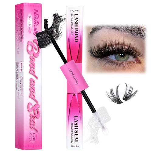Lash Glue for Lash Clusters Bond and Seal Eyelash Glue Strong Hold Cluster Lashes Glue Waterproof Lash Bond and Seal for Eyelash Extension by Newcally