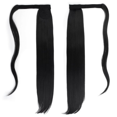 Yinmei Baibian 26inch Hair Tie Ponytail Hairpiece Clip in Long Straight Wrap Around Hair Extensions for Women Black