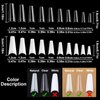 FEBSNOW 1000 PCS French Coffin Ballerina Nail Tips Acrylic Nails Artificial Half False Flake Nail Tips 10 sizes with Clear Plastic Cases for Nail Salon Nail Shop DIY Nail Art Ballerina Nails