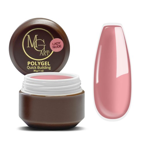 MGart Poly Gel LADY NUDE Nail Extension Gel, Builder Gel, Nail Enhancement Gel for Beginner & Professional Nail Art Salon DIY at Home