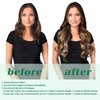 GOO GOO Clip in Hair Extensions Real Human Hair, Remy Human Hair Extensions Clip ins for Women, Natural Human Hair, 18inch 120g 7Pcs, 2/6/18 Balayage Brown to Dirty Blonde