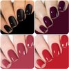Vishine Classic Red Gel Nail Polish Set, Dark Red Burgundy Black Purple Gel Polish Kit Soak Off UV Nail Lamp LED Gel Nail Kits for Nail Art Design Home DIY Manicure Nail Salon Varnish 8ml