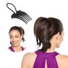 4PCS Bandette Comb,Comb Hair Styling Tool with Elastic Rubber Band Hair Comb Ponytail Bump it Up Volume Combs Hair Accessory for Easy and Chic Hairstyles(Black)