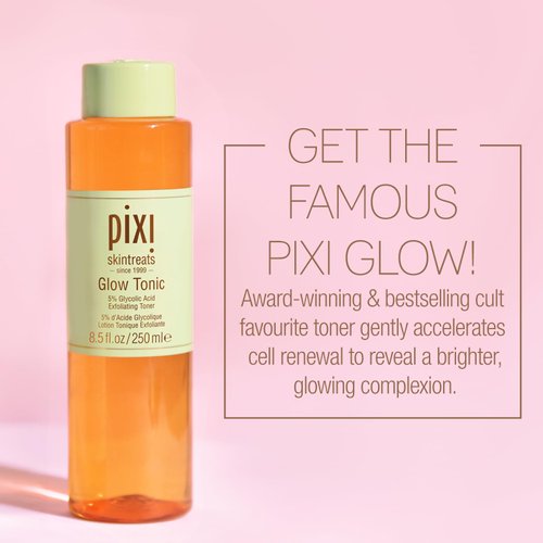 Pixi Glow Tonic Balancing Face Toner Glycolic Acid Toner for Radiant Skin Daily Brightening Toner (8.45 fl oz / 250 ml, Toner)