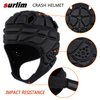 Surlim Rugby Helmet Headguard Headgear for Soccer Scrum Cap Soft Protective Helmet for Kids Youth Black Medium