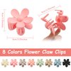 8PCS Flower Claw Clips, Hair Claw Clips for Thick Thin Hair, Non Slip Flower Hair Clips, Strong Hold Hair Clips for Women Girls, Aesthetic Color, Christmas Gifts