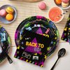 PYCALOW 80s Party Decorations Tableware - 80s Decorations Paper Plates And Napkins Party Supplies, Dinner Plate, Dessert Plate, Napkin, Fork, 80's Theme Birthday Table Decorations | 24 Guests
